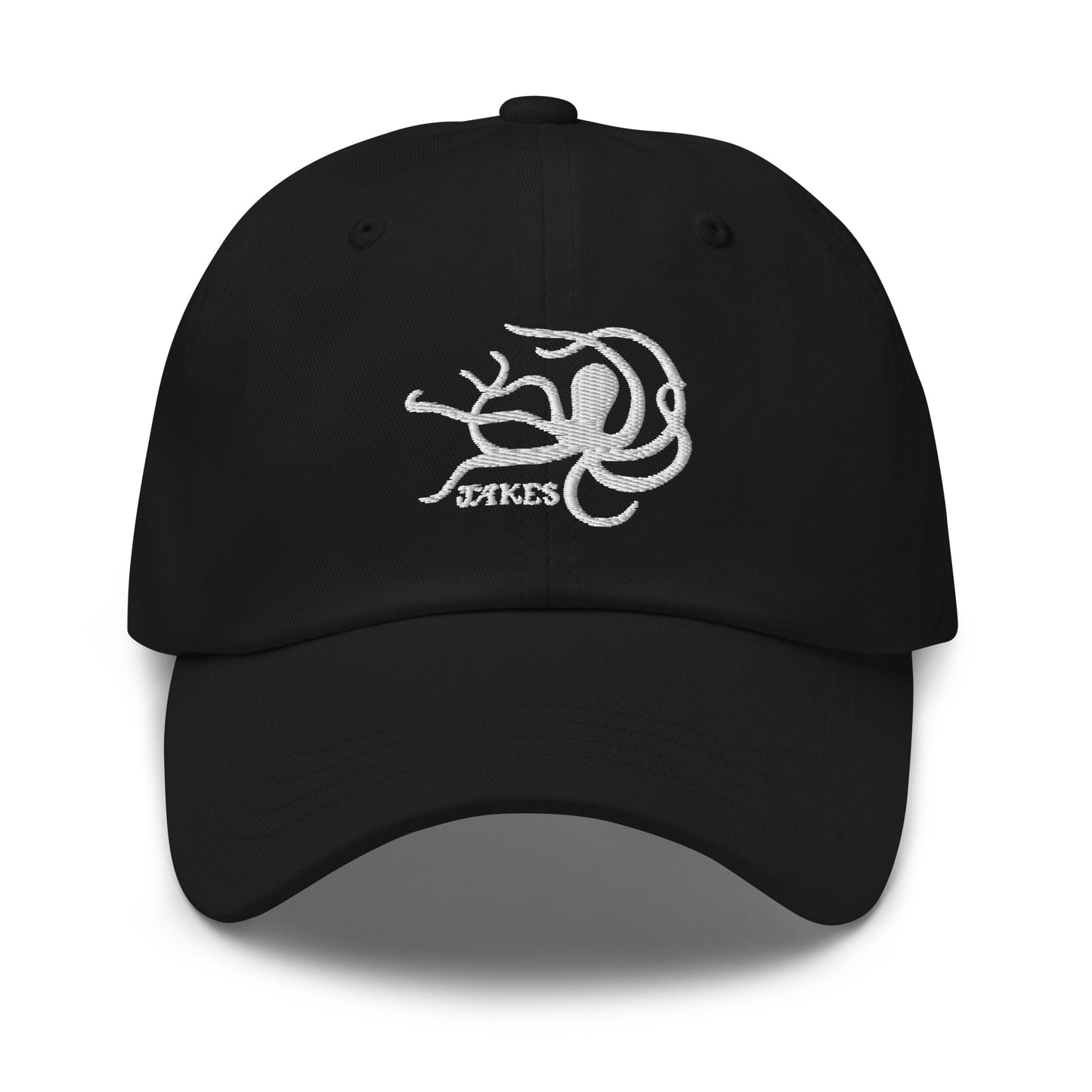 Jakes White Octopus Logo Baseball Cap