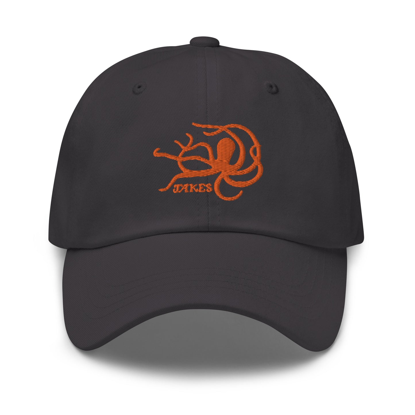 Jakes Orange Octopus Logo Baseball Cap