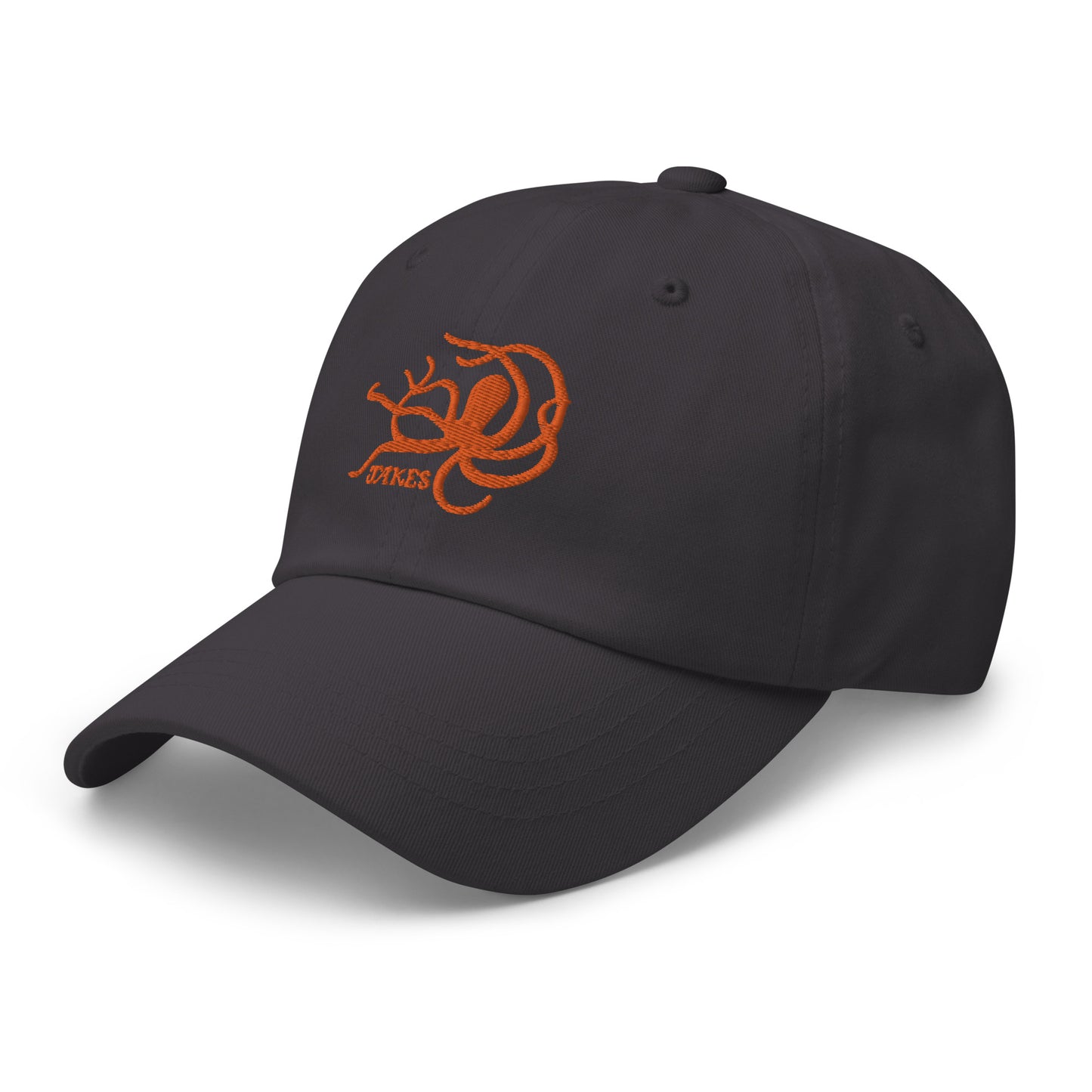 Jakes Orange Octopus Logo Baseball Cap