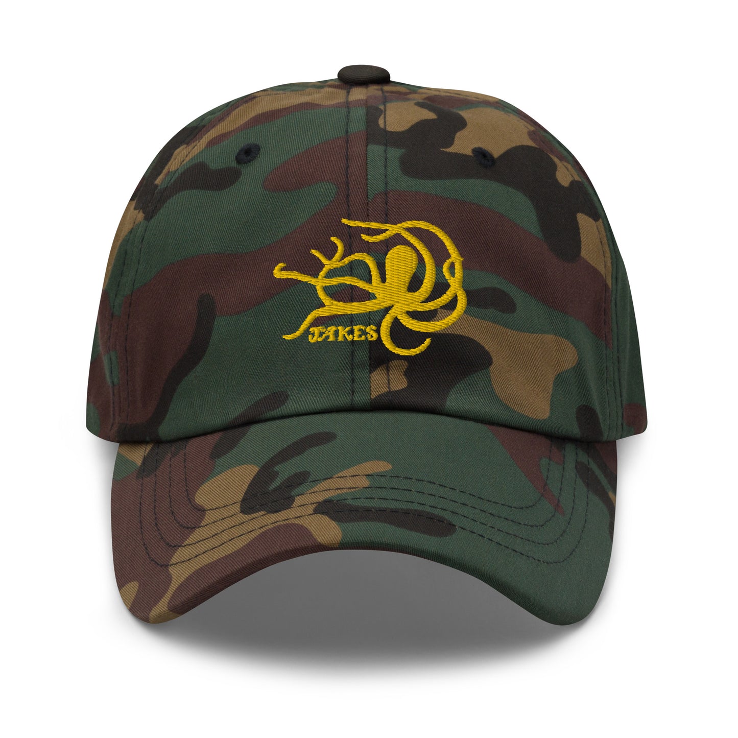 Jakes Yellow Gold Octopus Logo Baseball Cap