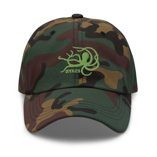 Jakes Kiwi Green Octopus Logo Baseball Cap