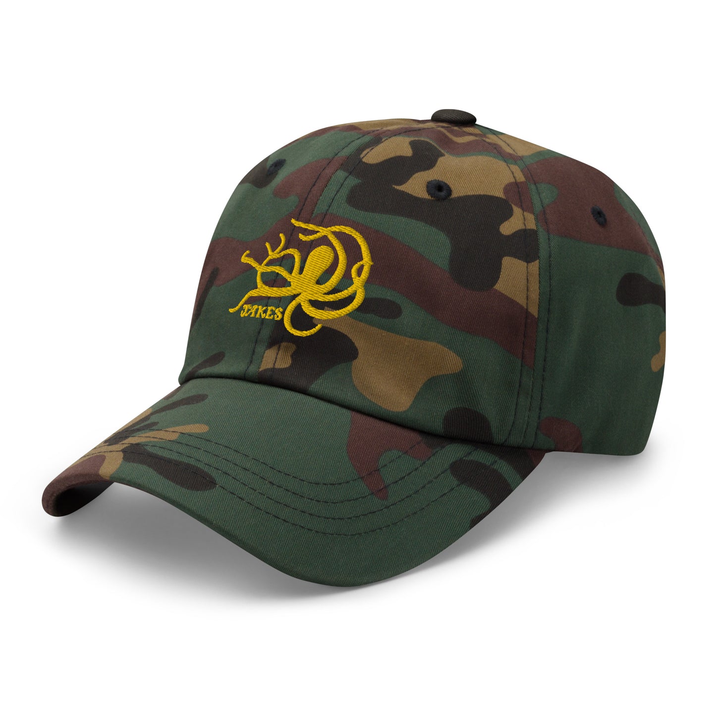 Jakes Yellow Gold Octopus Logo Baseball Cap