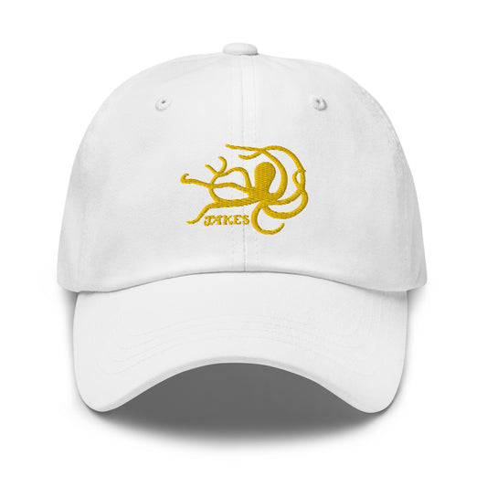 Jakes Yellow Gold Octopus Logo Baseball Cap