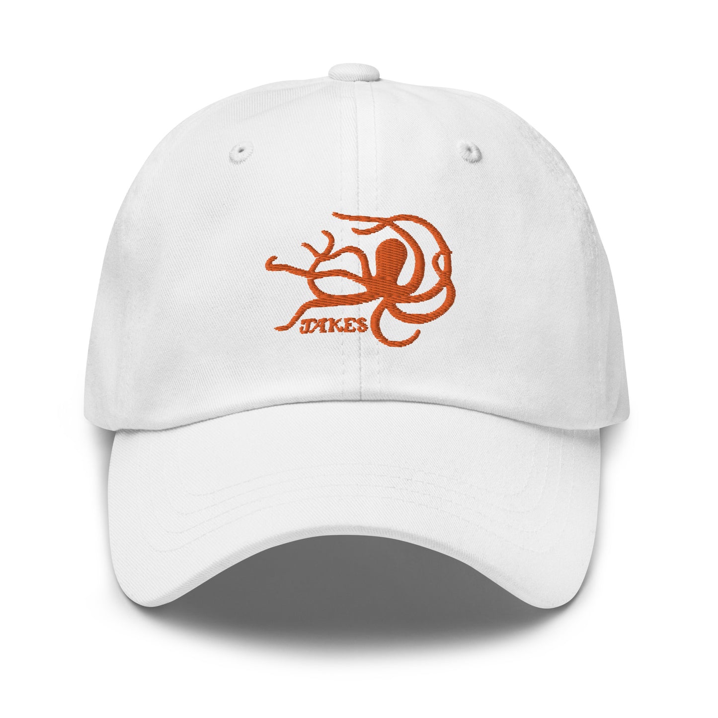 Jakes Orange Octopus Logo Baseball Cap