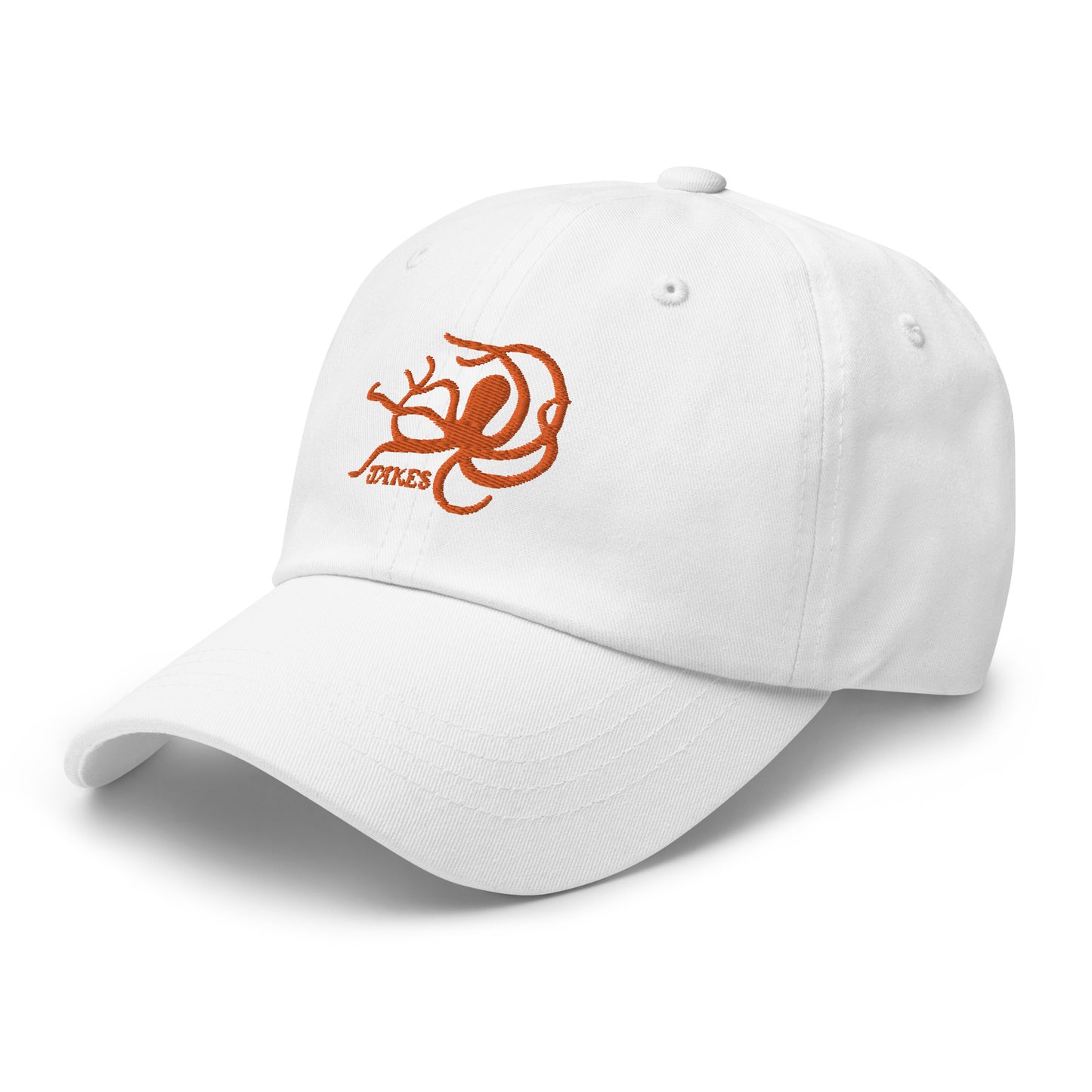 Jakes Orange Octopus Logo Baseball Cap