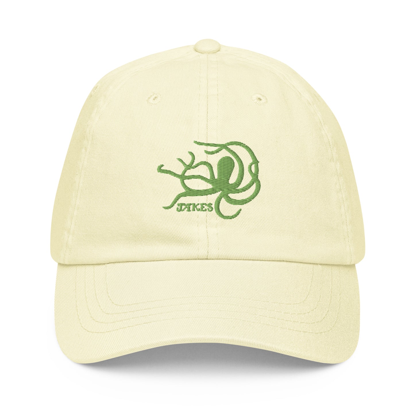 Jakes Kiwi Green Octopus Logo on Pastel Baseball Cap