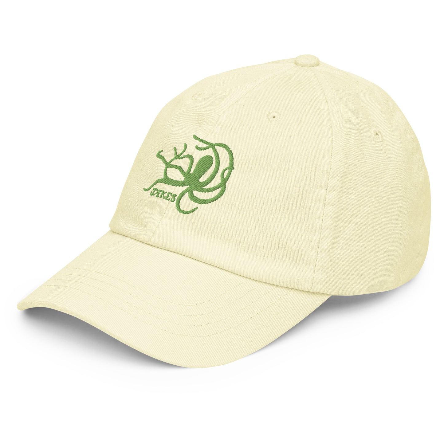 Jakes Kiwi Green Octopus Logo on Pastel Baseball Cap
