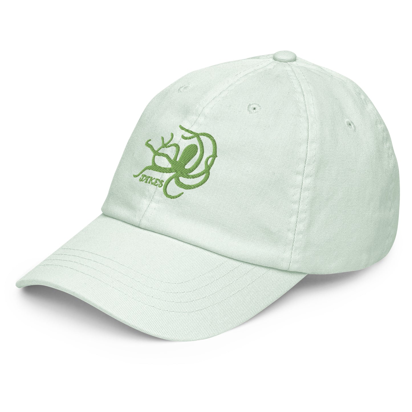 Jakes Kiwi Green Octopus Logo on Pastel Baseball Cap
