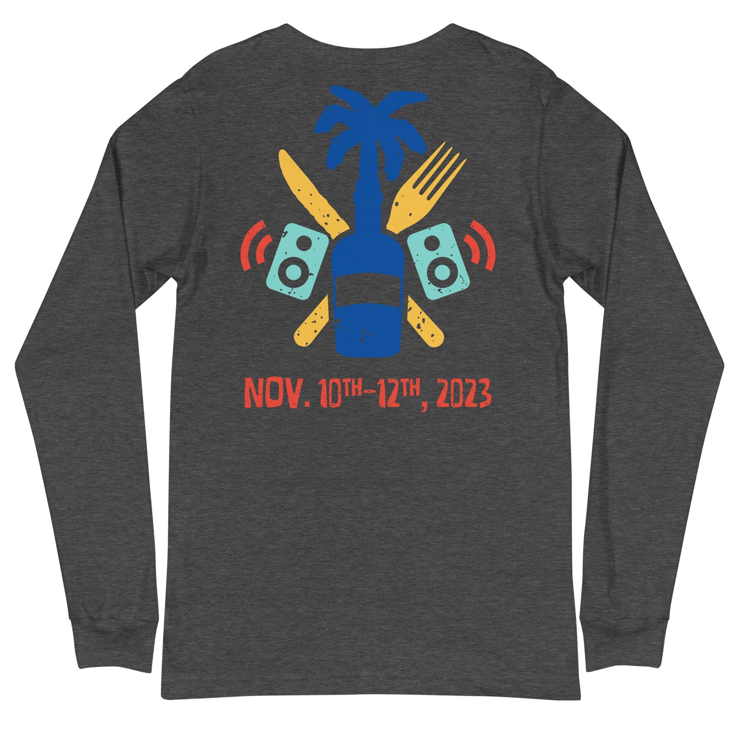 Treasure Beach Food, Rum & Reggae Festival Unisex, Two-Sided, Long Sleeve Tee