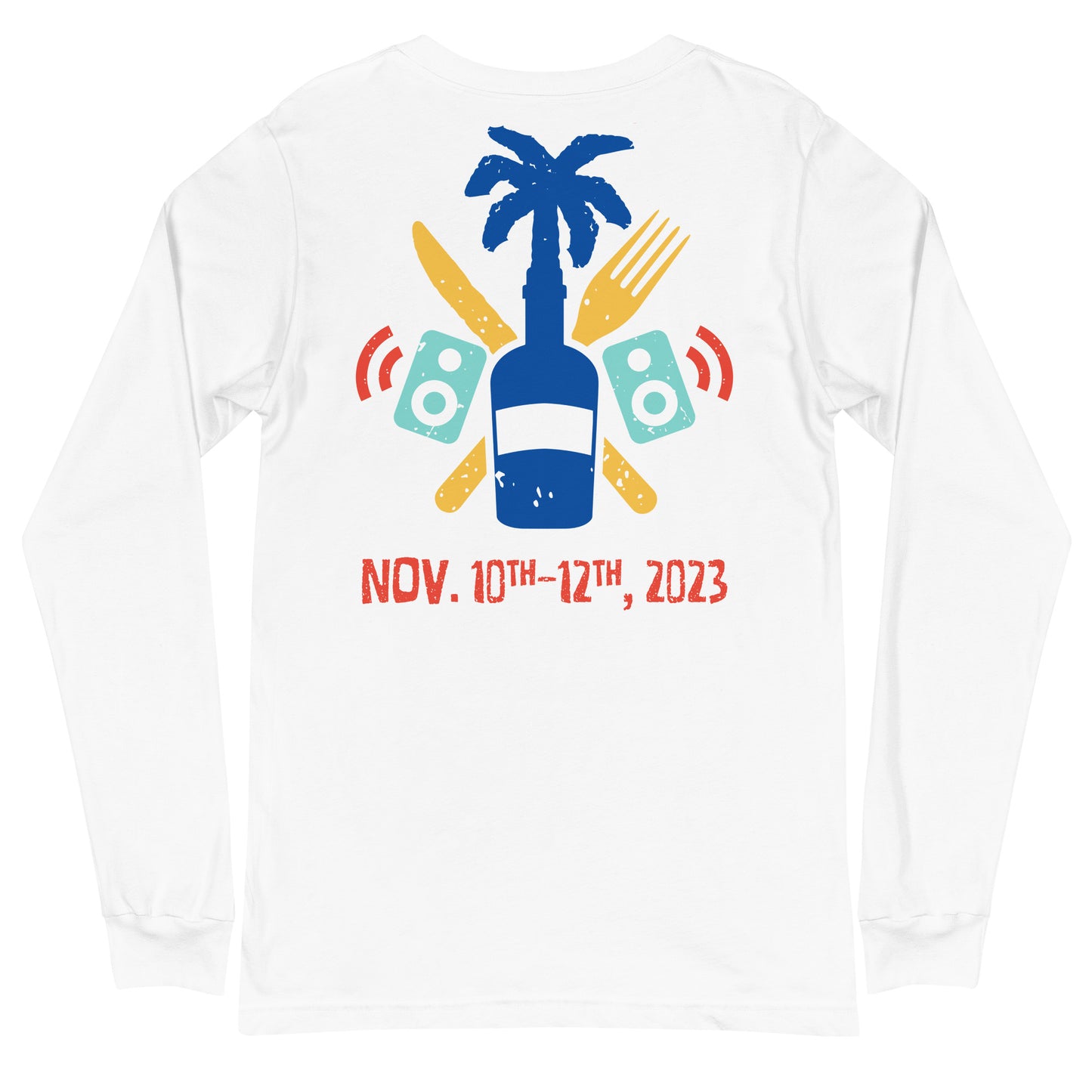 Treasure Beach Food, Rum & Reggae Festival Unisex, Two-Sided, Long Sleeve Tee