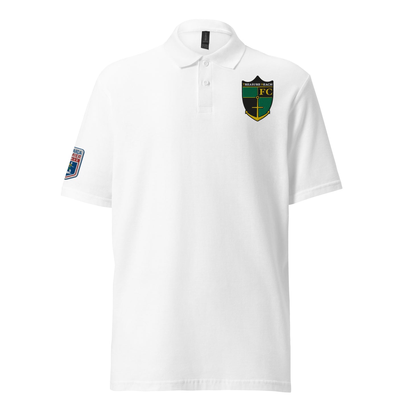 Treasure Beach FC Unisex Pique Polo Shirt with Club Name on Back