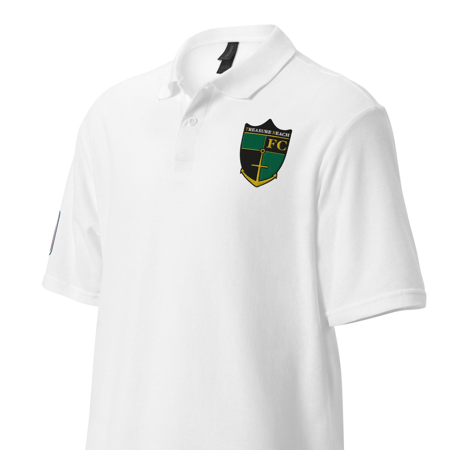 Treasure Beach FC Unisex Pique Polo Shirt with Club Name on Back