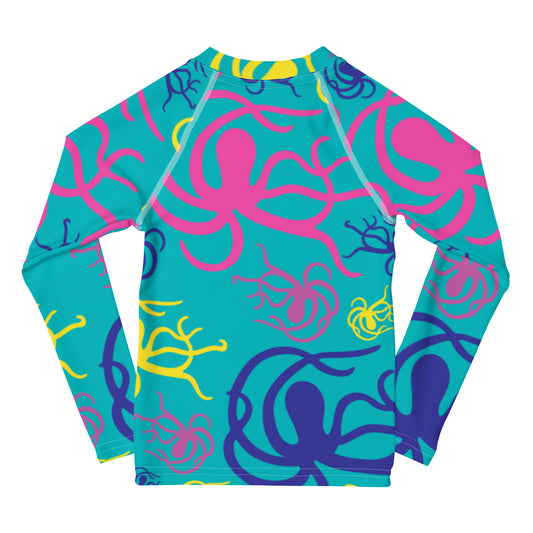 Jakes Octopus Print Kids’ Unisex Rash Guard