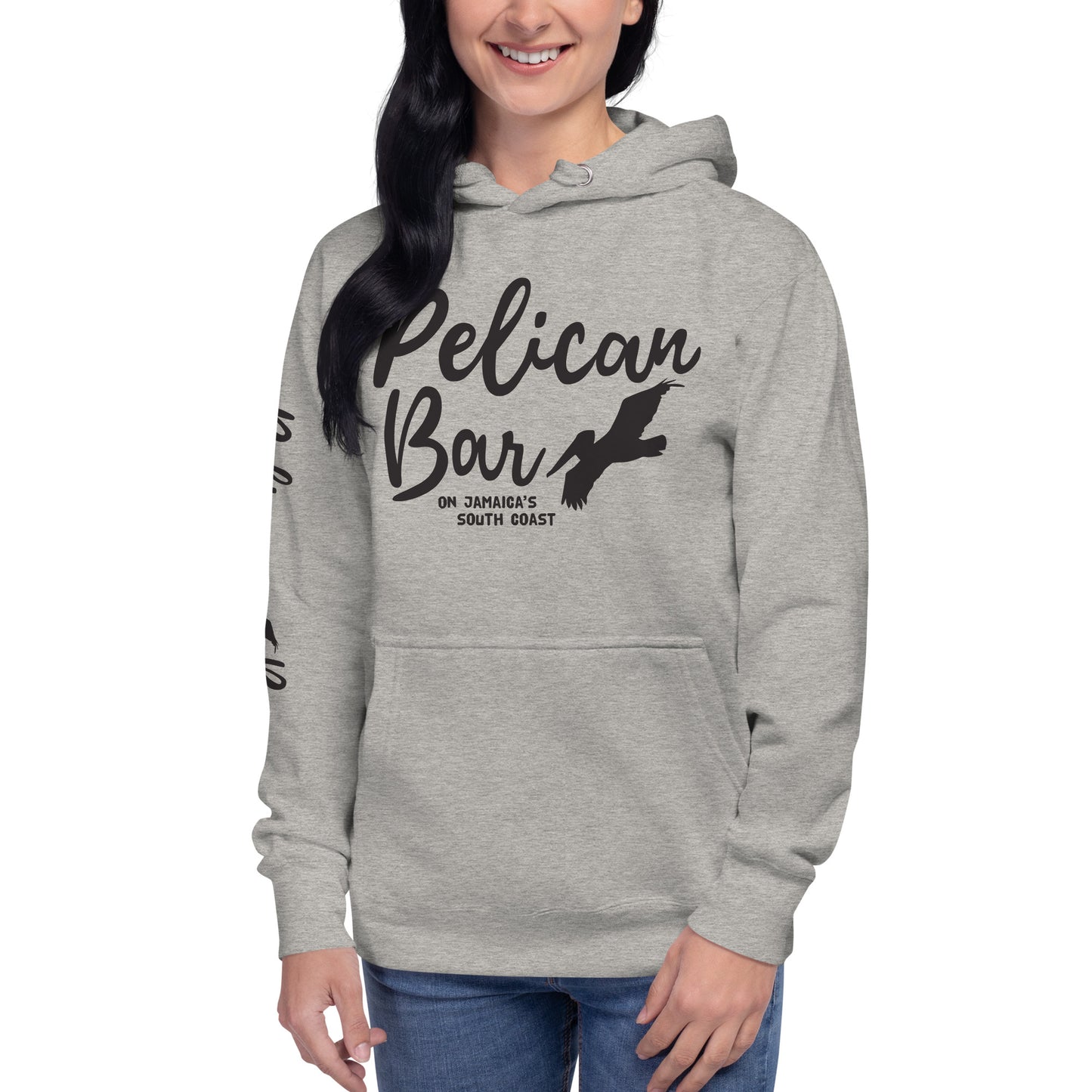 Pelican Bar Black Logo + Sleeve Unisex Hoodie in Multiple Colors