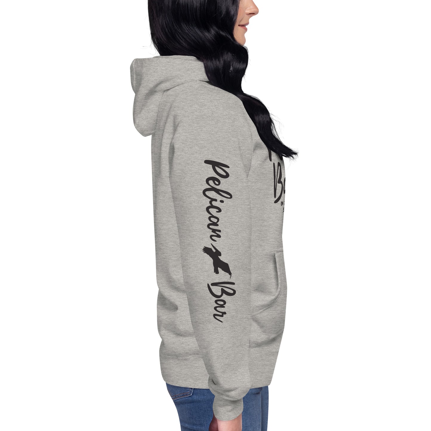 Pelican Bar Black Logo + Sleeve Unisex Hoodie in Multiple Colors