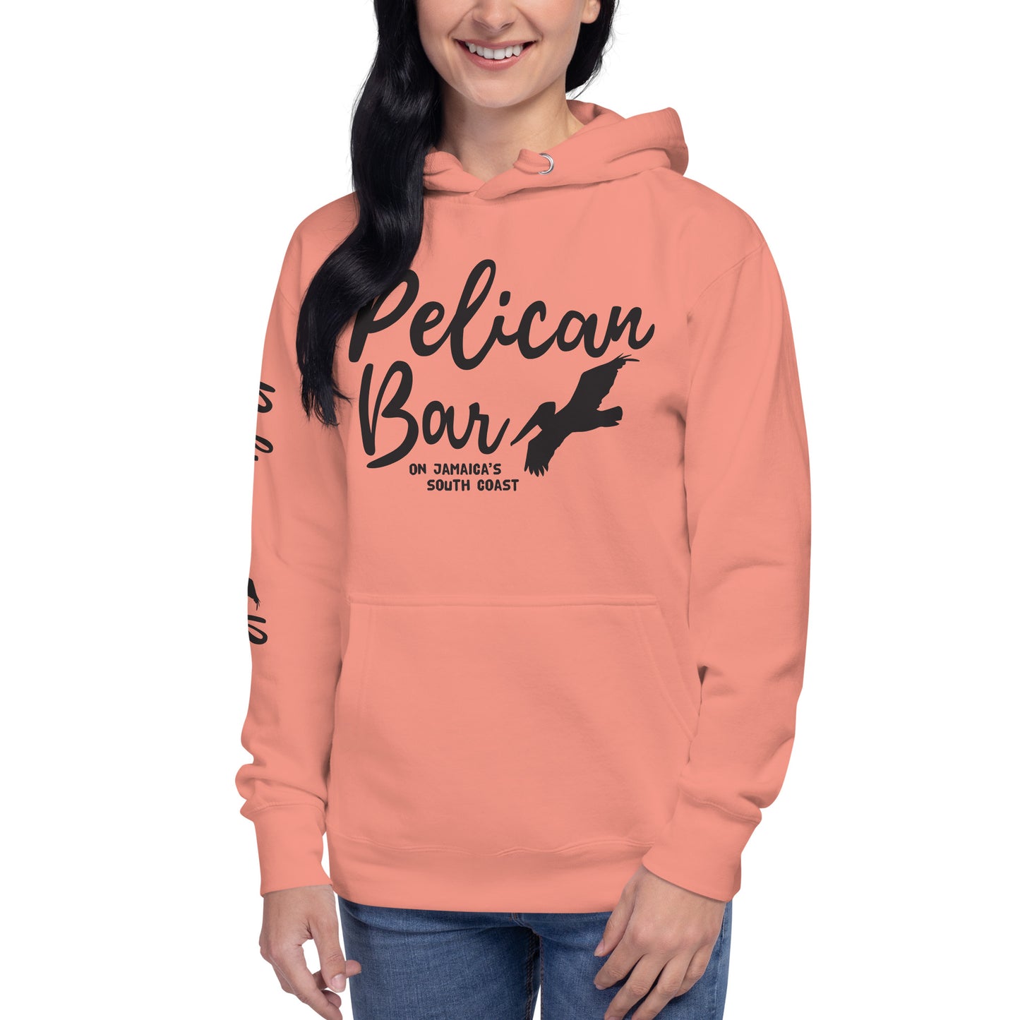 Pelican Bar Black Logo + Sleeve Unisex Hoodie in Multiple Colors