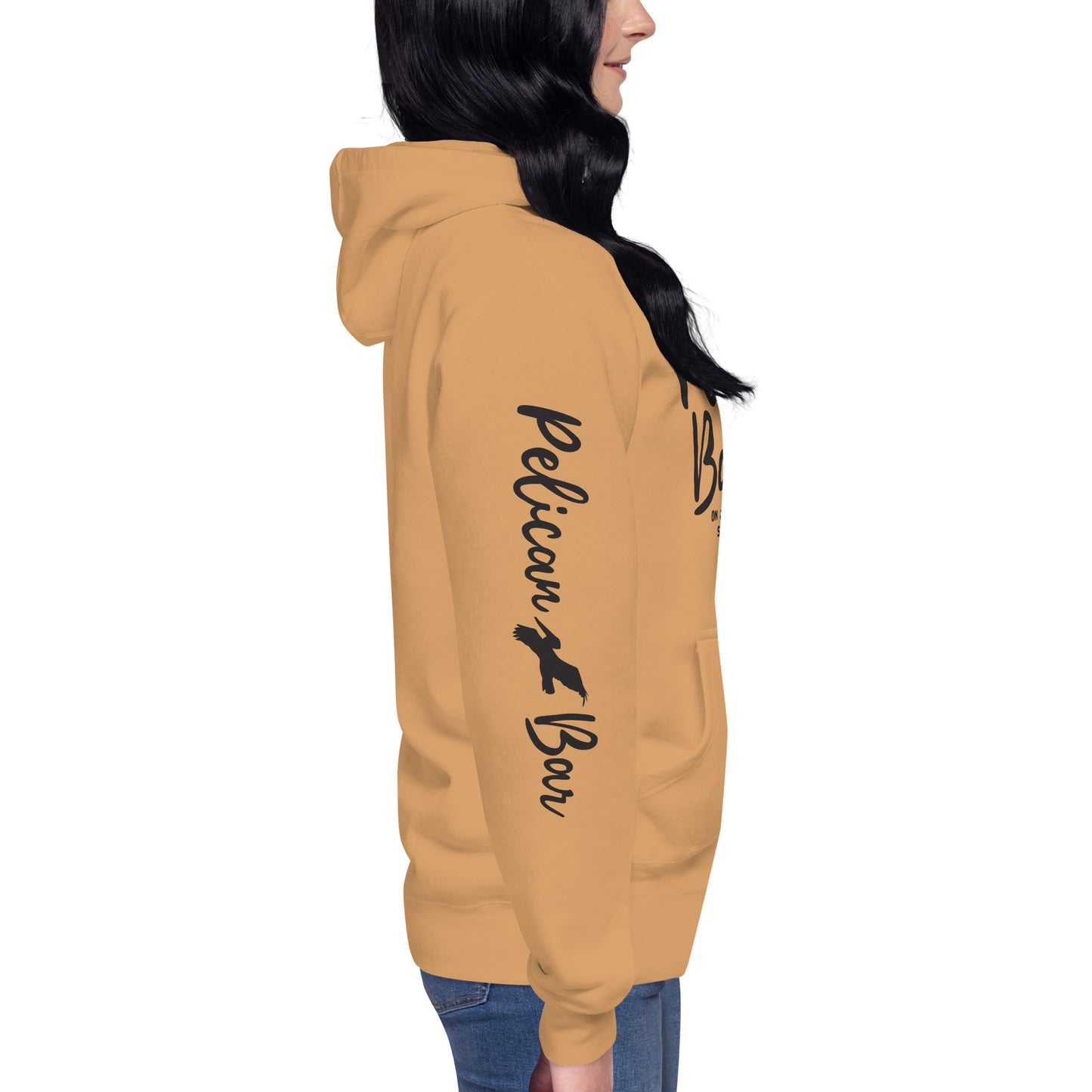 Pelican Bar Black Logo + Sleeve Unisex Hoodie in Multiple Colors
