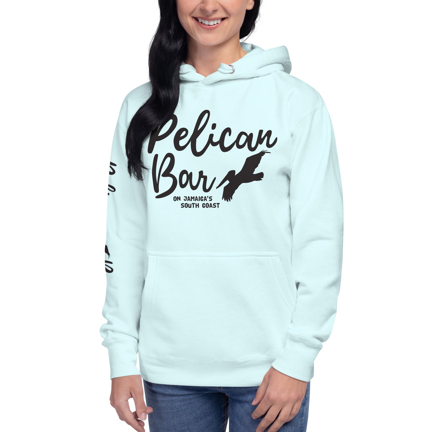 Pelican Bar Black Logo + Sleeve Unisex Hoodie in Multiple Colors