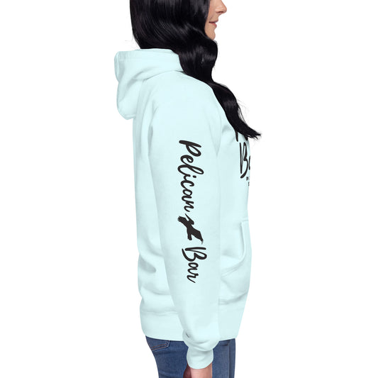 Pelican Bar Black Logo + Sleeve Unisex Hoodie in Multiple Colors