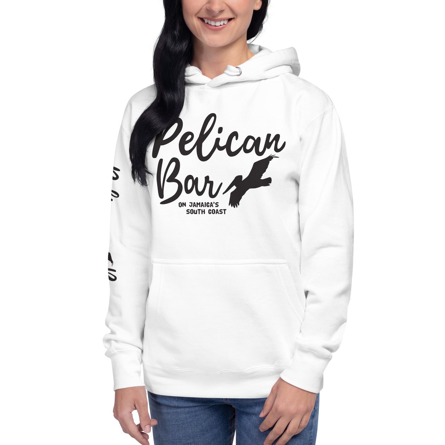 Pelican Bar Black Logo + Sleeve Unisex Hoodie in Multiple Colors