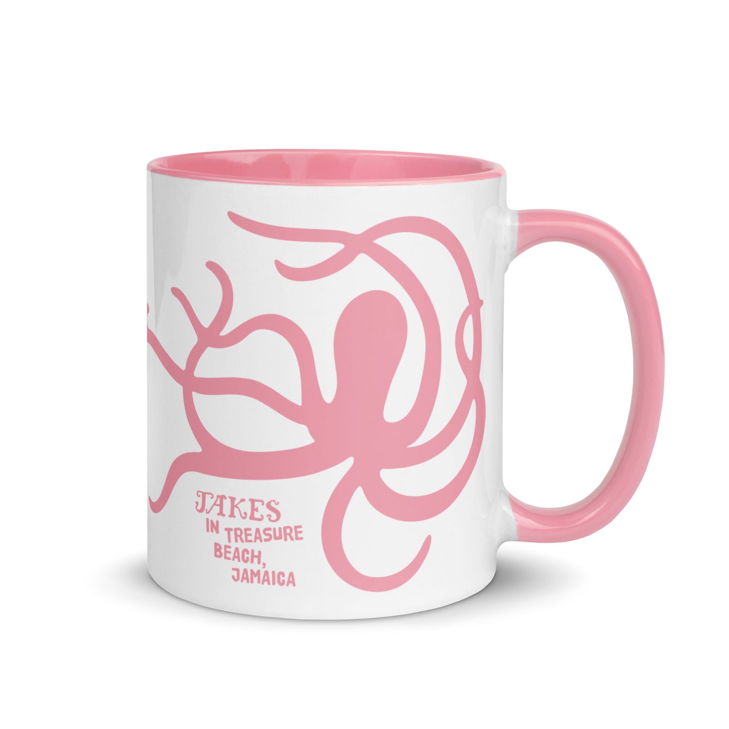 Jakes Octopus Pink + White Mug