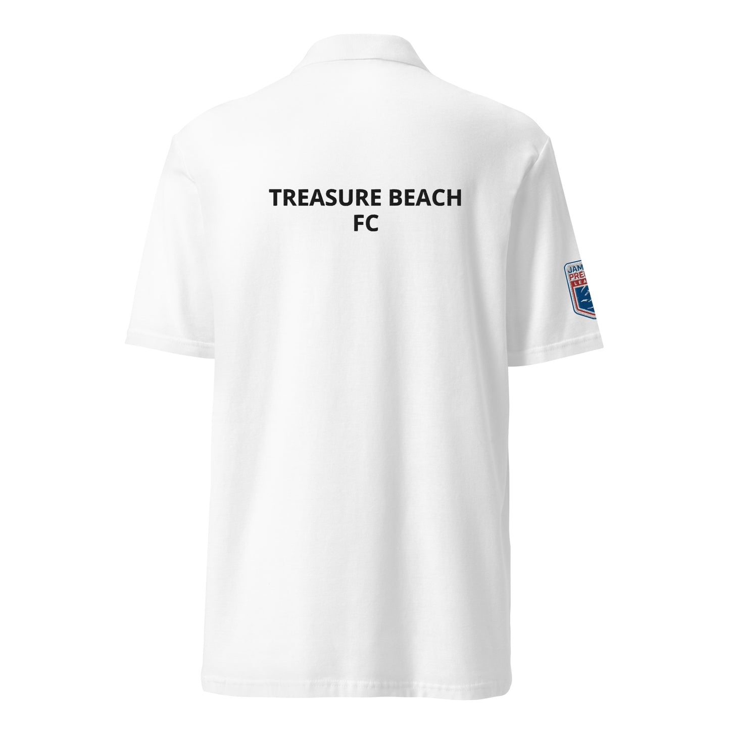 Treasure Beach FC Unisex Pique Polo Shirt with Club Name on Back