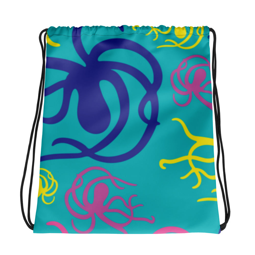 Jakes Octopus Print Drawstring Bag