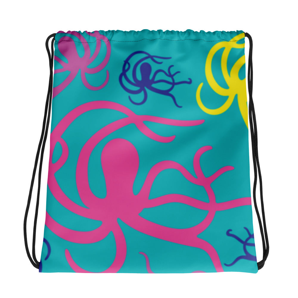 Jakes Octopus Print Drawstring Bag