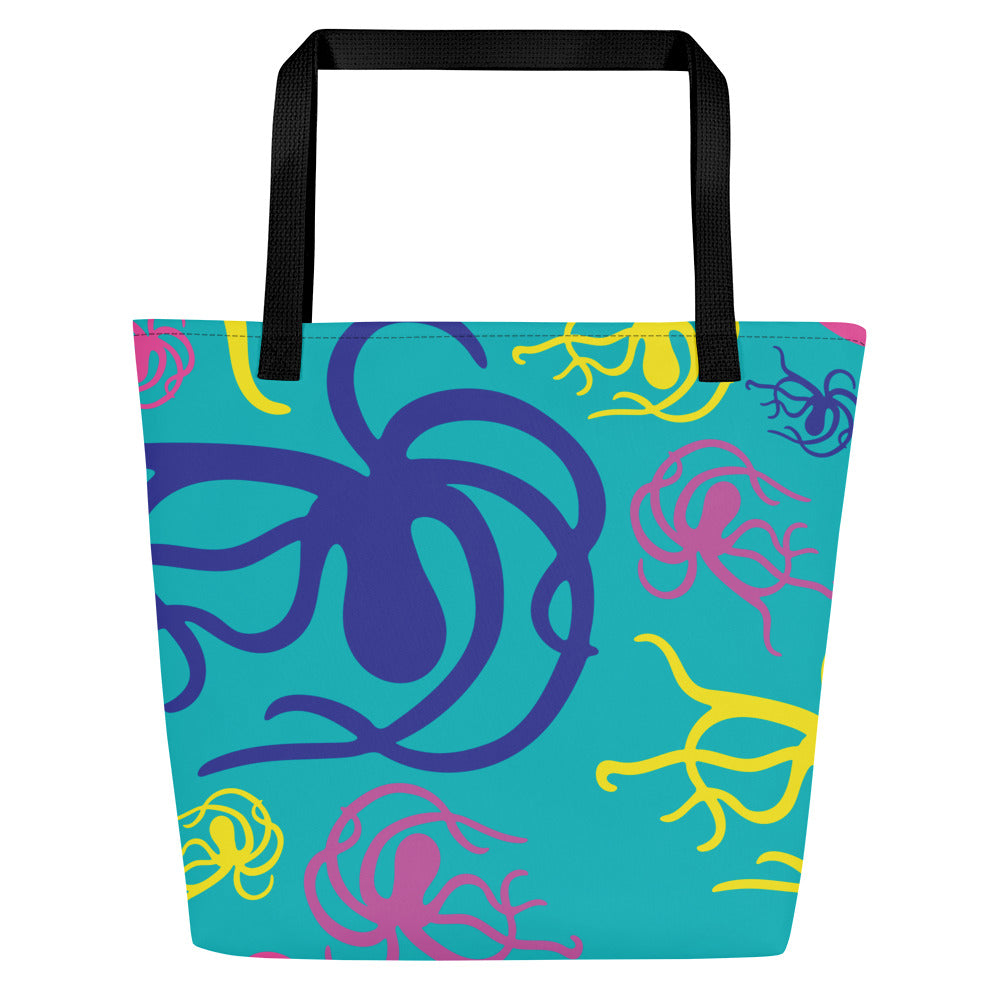Jakes Octopus Print Beach Bag with Inside Pocket