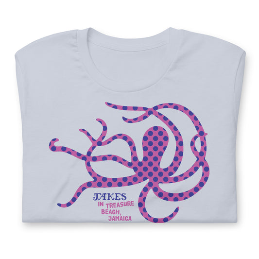 Jakes Purple Octopus Unisex T-Shirt in Multiple Colors